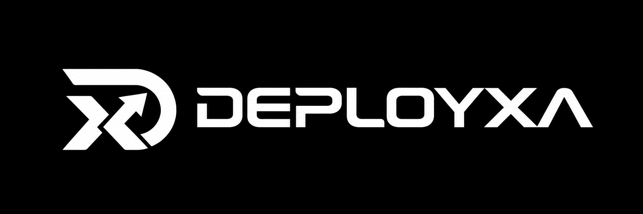 Deployxa white logo on black