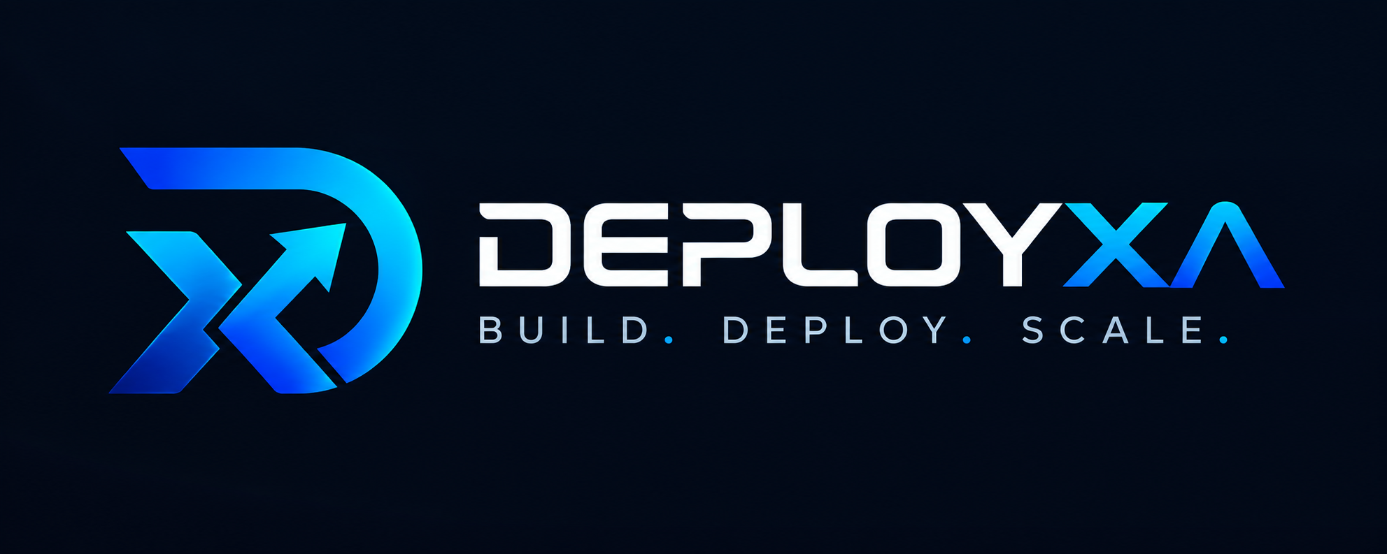 Deployxa primary logo, dark background